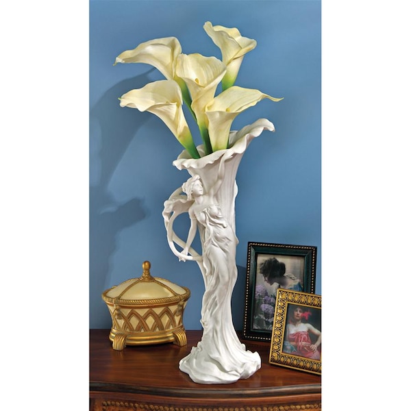 Design Toscano Calla Lilly Maiden Art Nouveau Marble Resin